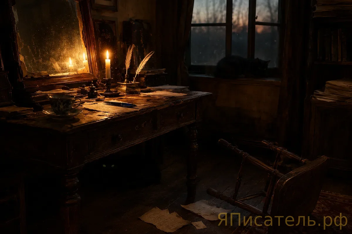 Зеркало в ореховых рамах