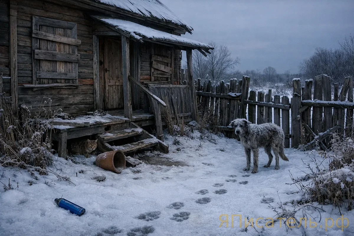 Собака у пустого дома