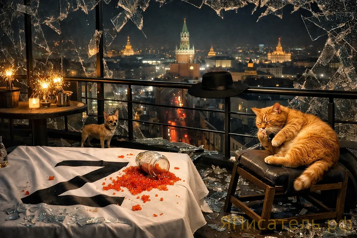 Зорро в треде: мужик в маске порезал скатерть за 200К и уехал на Феррари с чихуахуа за пазухой