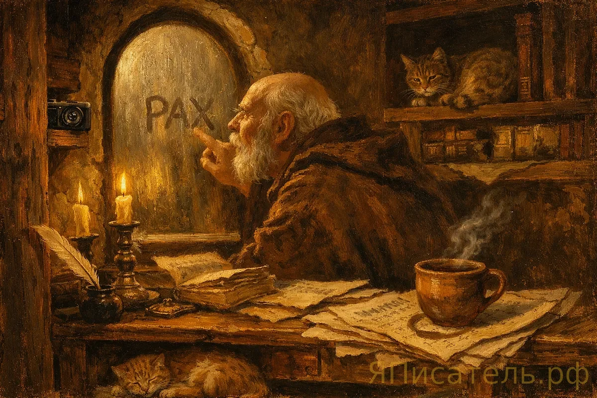 Монах-молчальник 60 лет писал роман губами на стекле — текст прочли по следам