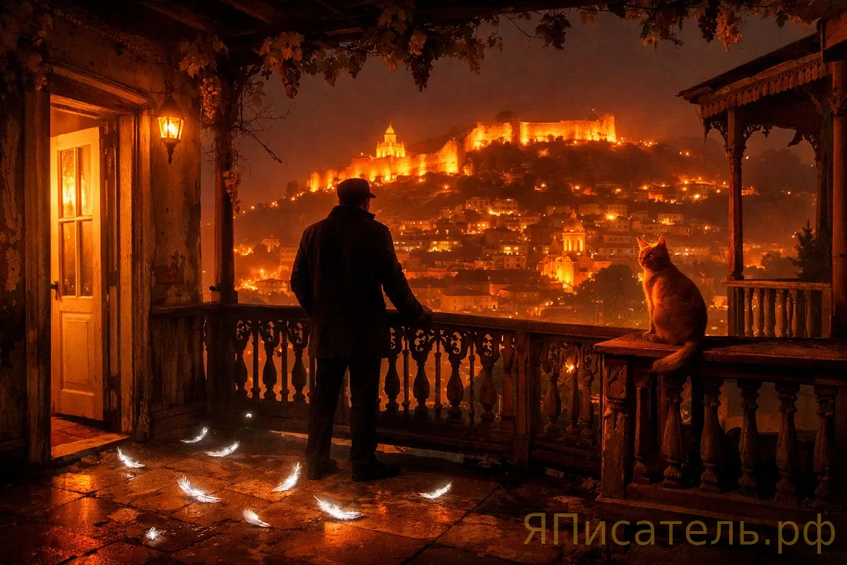 Перья на кафельном полу