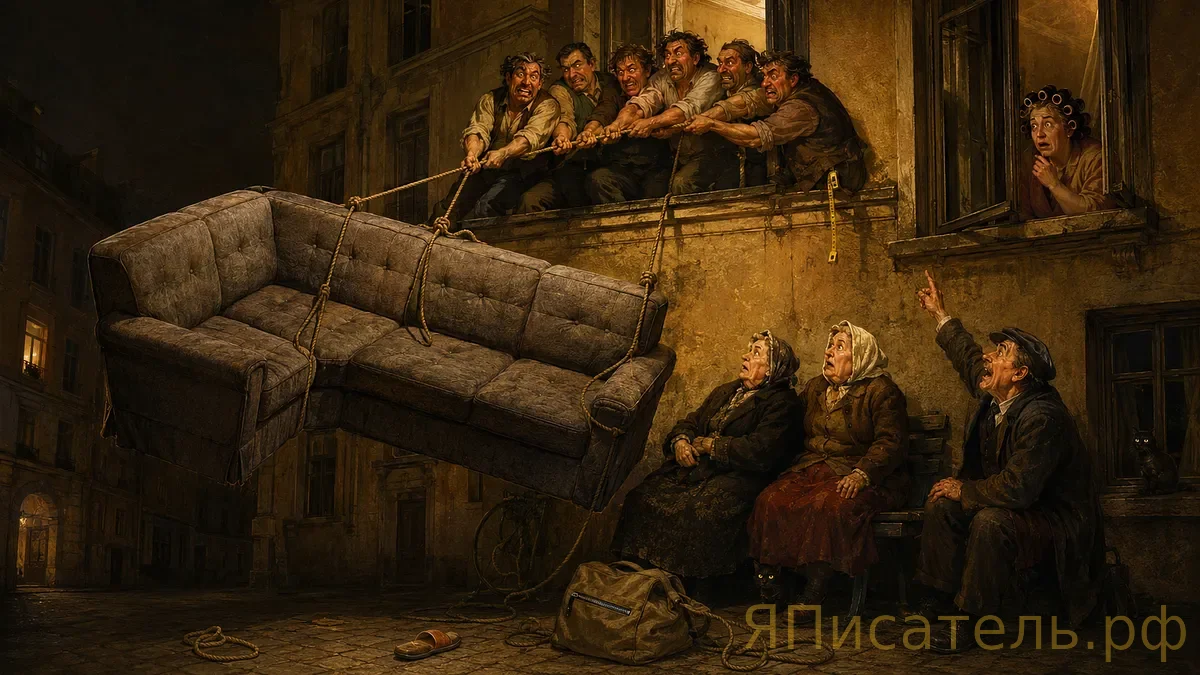 Диван, или Как я пятерых друзей на восьмой этаж поднял